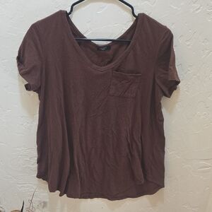3/$10 Studio Deep Brown Short Sleeve Tee